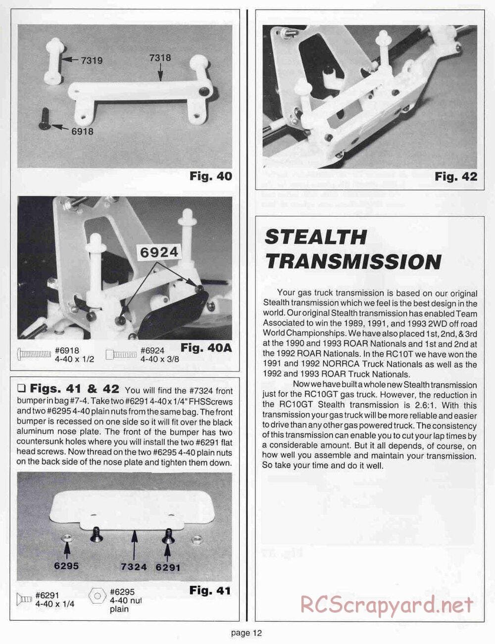 Team Associated - RC10GT (1999) - Manual - Page 12