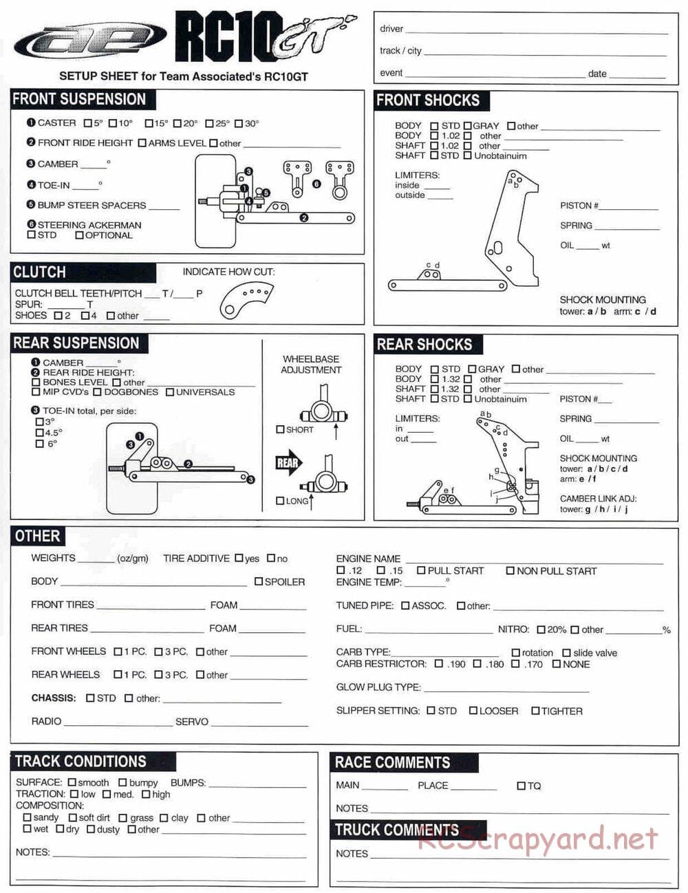 Team Associated - RC10GT (1999) - Manual - Page 43