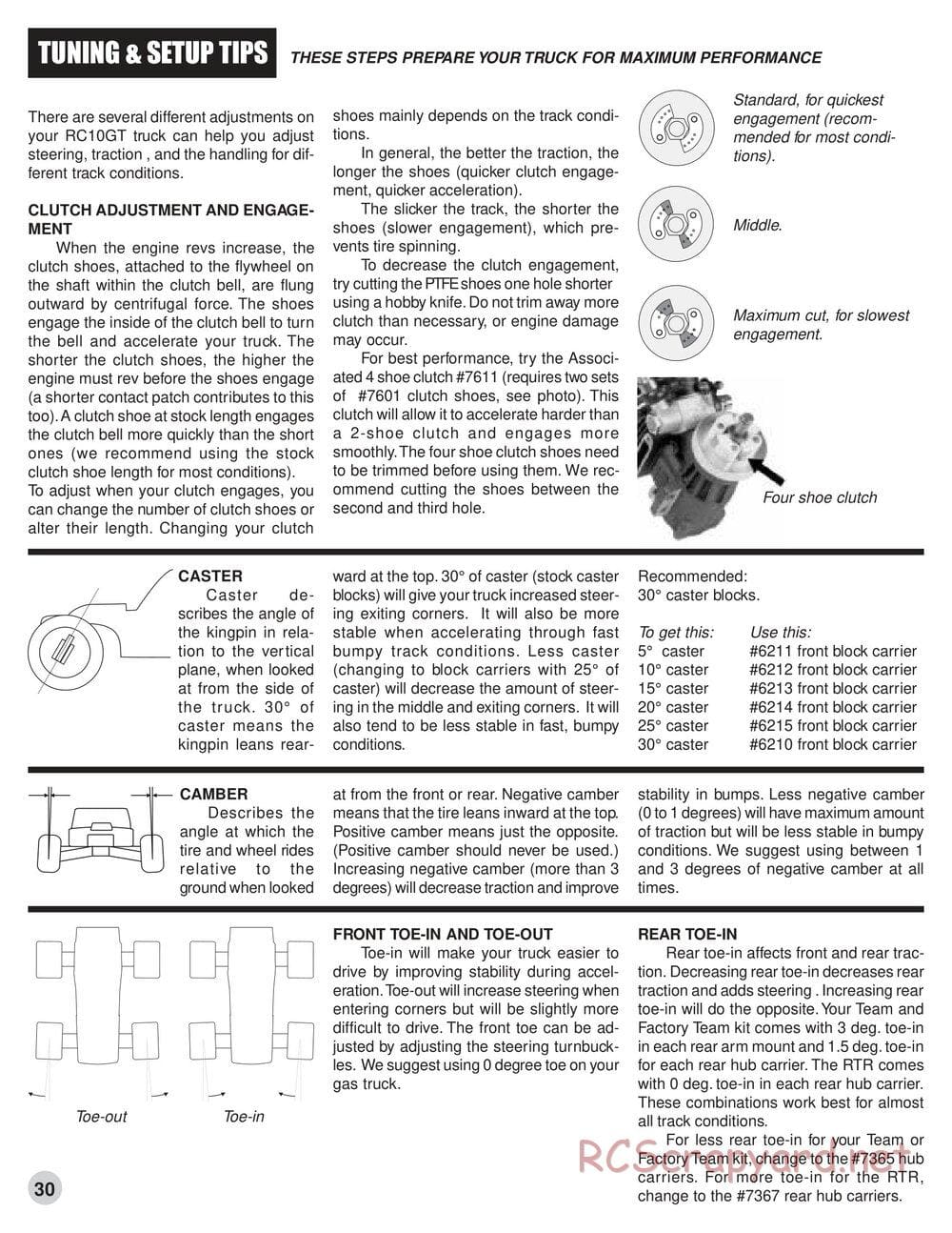 Team Associated - RC10GT (2000) - Manual - Page 30