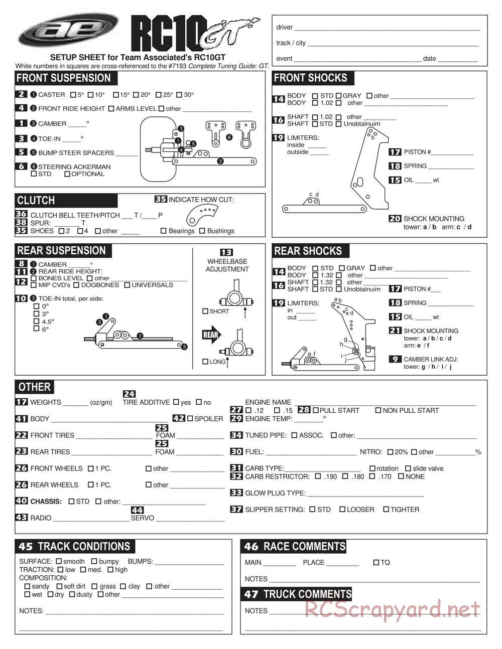 Team Associated - RC10GT (2000) - Manual - Page 32