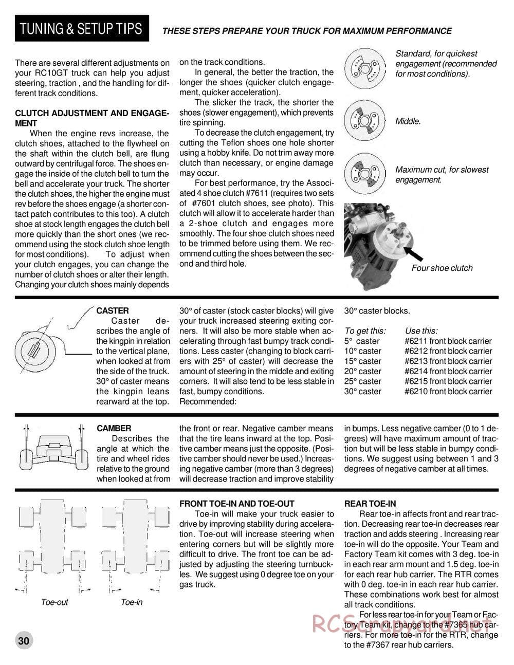 Team Associated - RC10GT RTR Plus - Manual - Page 30