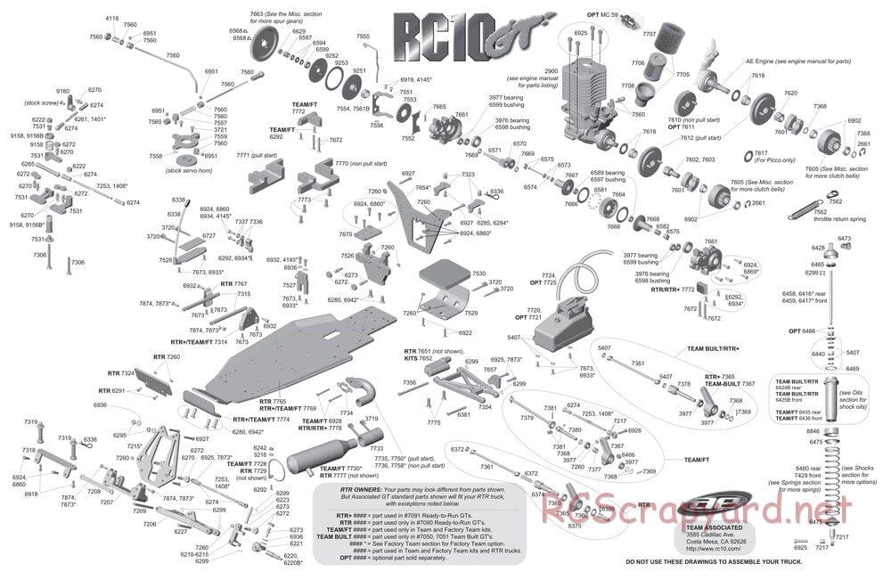 Team Associated - RC10GT RTR Plus - Exploded View