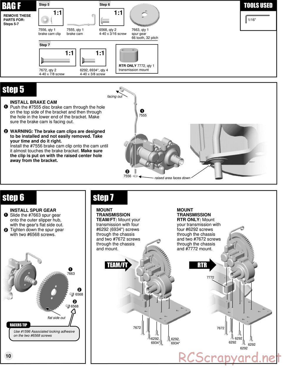 Team Associated - RC10GT Team Built - Manual - Page 10