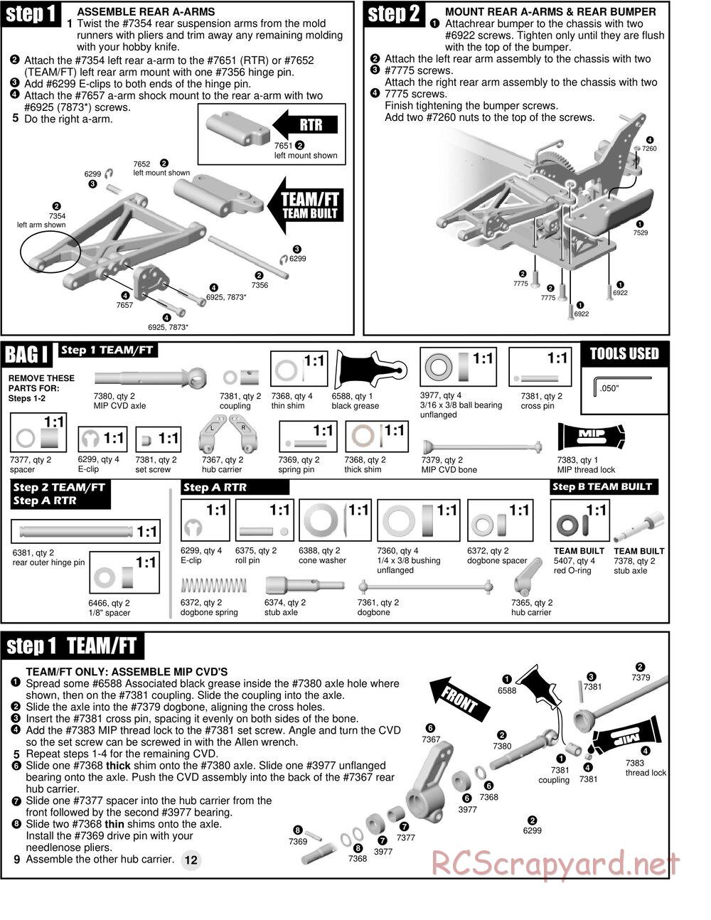 Team Associated - RC10GT Team Built - Manual - Page 12