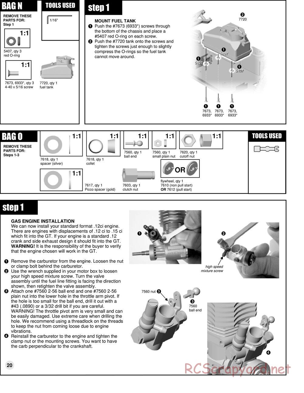 Team Associated - RC10GT Team Built - Manual - Page 20