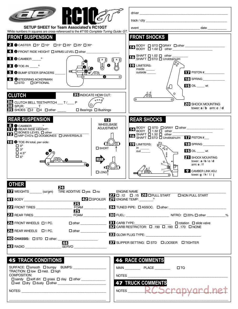 Team Associated - RC10GT Team Built - Manual - Page 34