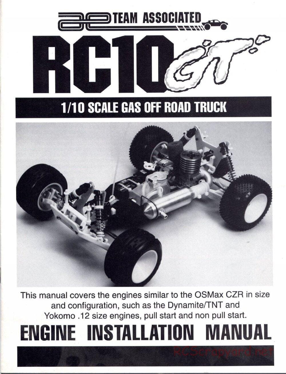 Team Associated - RC10GT (1993) - Motor Installation Manual - Page 1