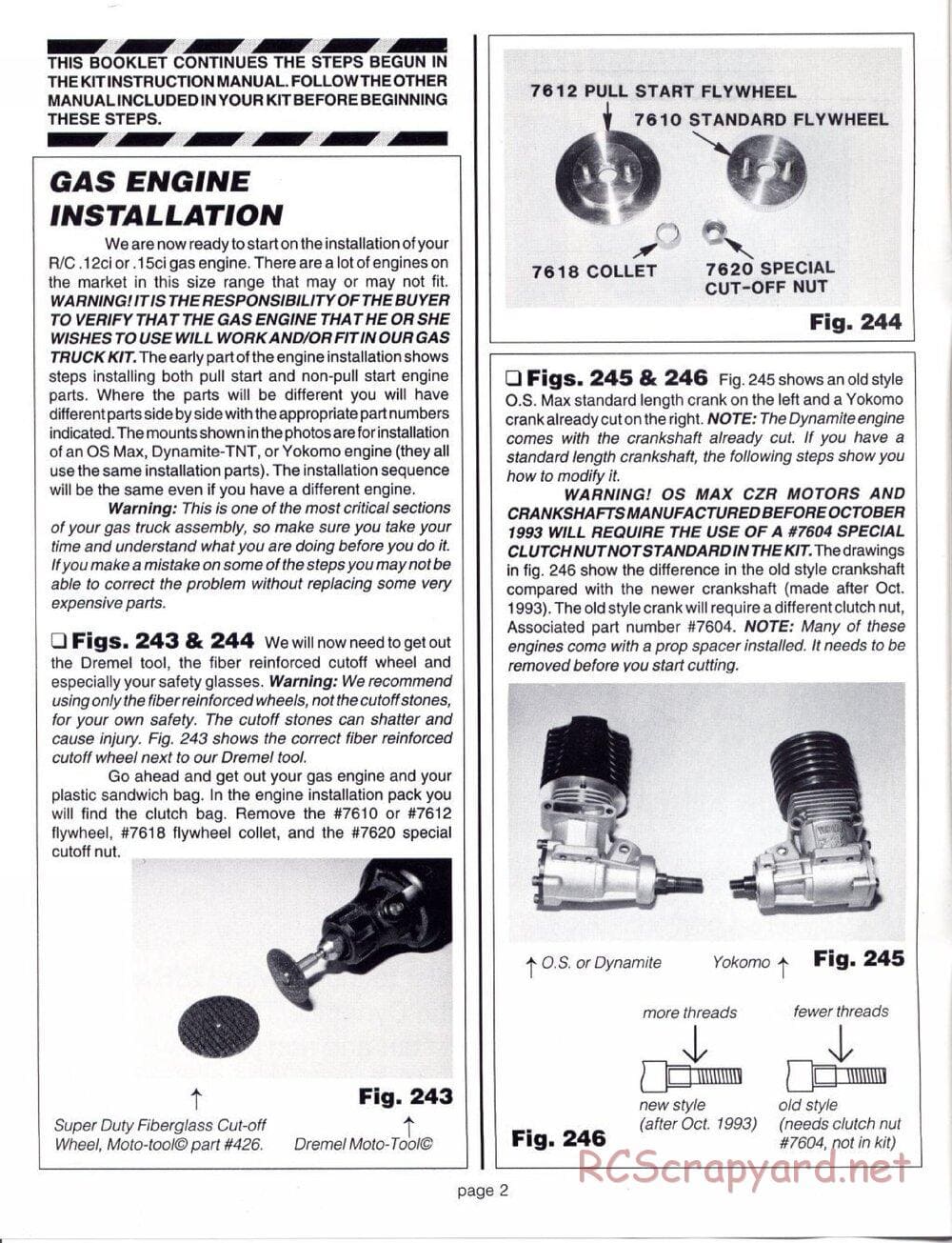 Team Associated - RC10GT (1993) - Motor Installation Manual - Page 2