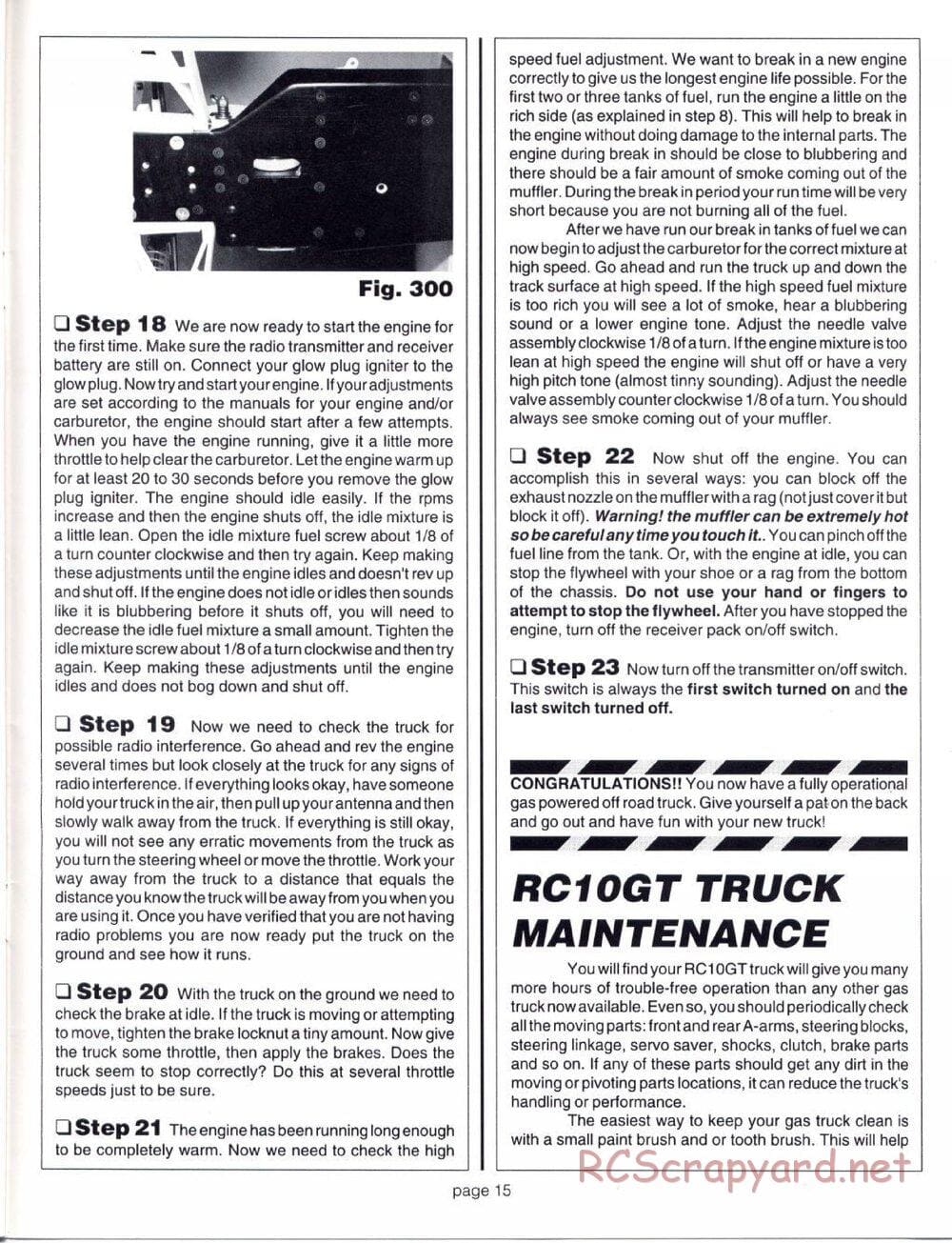 Team Associated - RC10GT (1993) - Motor Installation Manual - Page 15