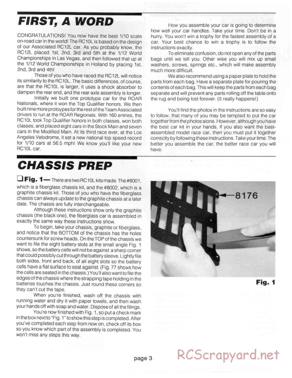 Team Associated - RC10L - Manual - Page 3