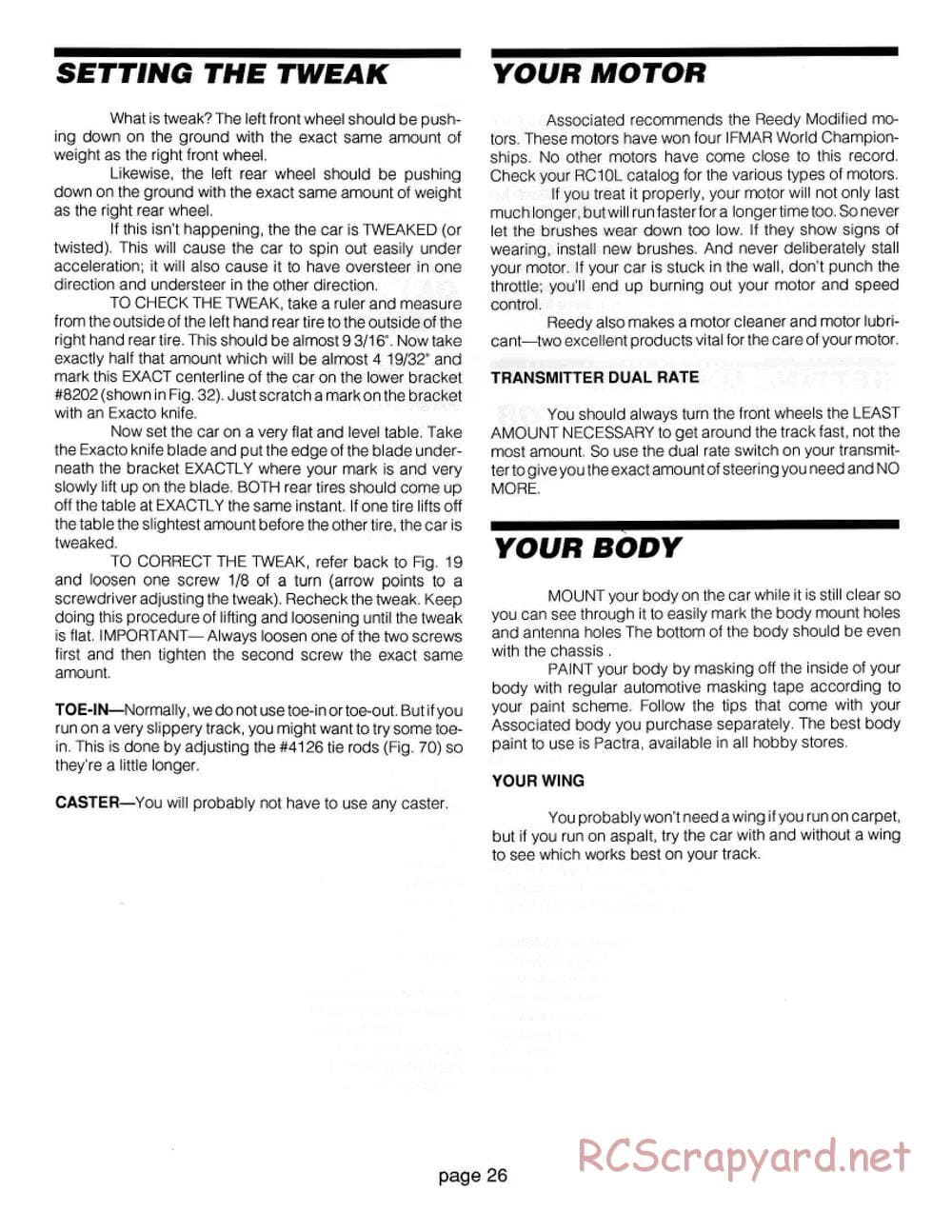 Team Associated - RC10L - Manual - Page 26