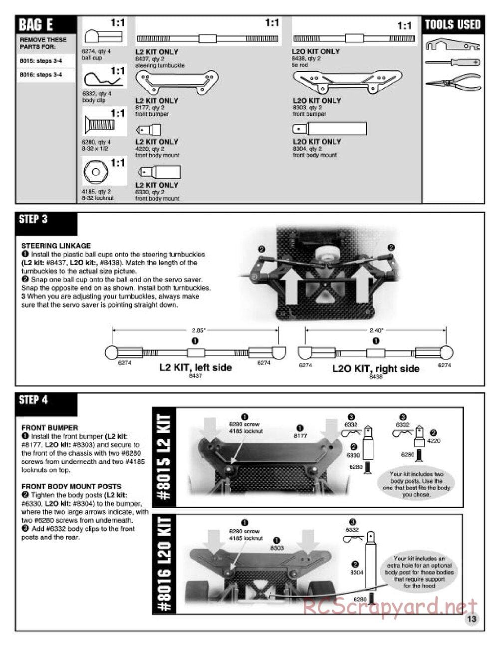 Team Associated - RC10L2 - Manual - Page 12