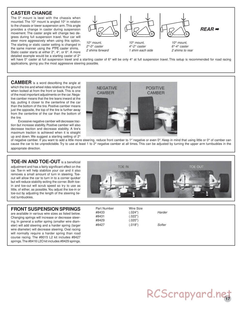 Team Associated - RC10L2 - Manual - Page 16