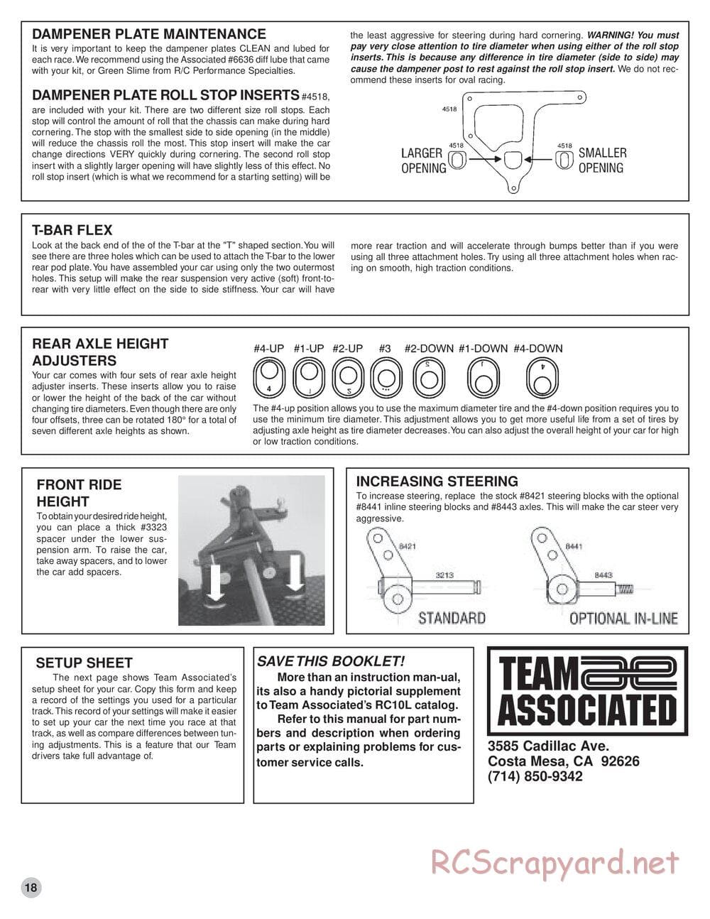 Team Associated - RC10L2 - Manual - Page 17