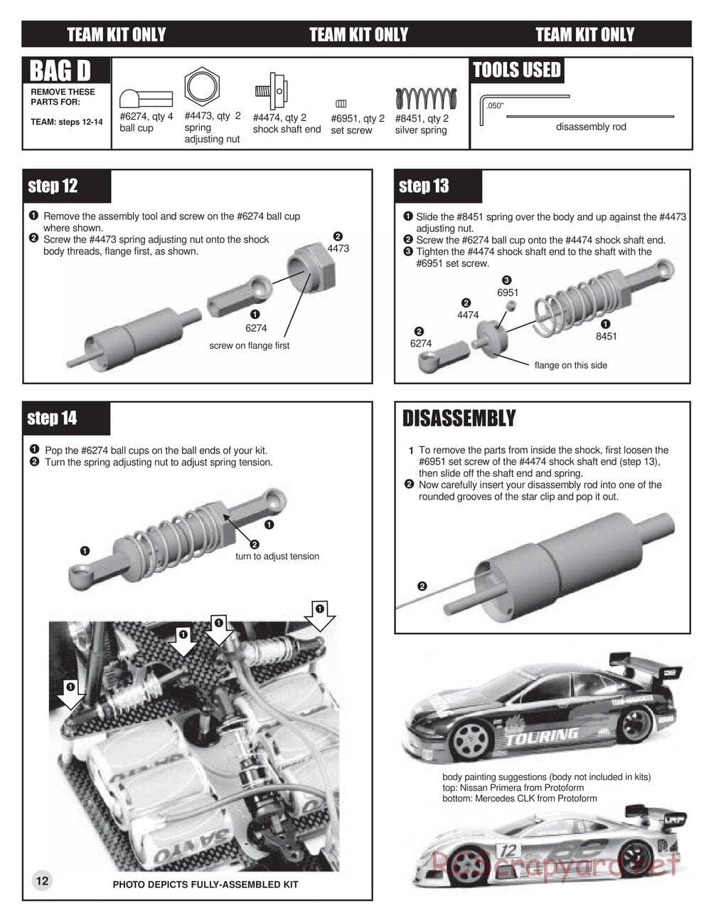 Team Associated - RC10L3 Touring - Manual - Page 12