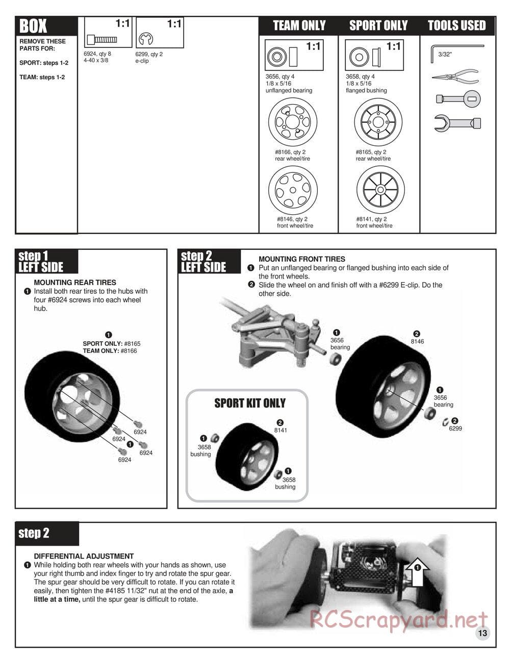 Team Associated - RC10L3 Touring - Manual - Page 13