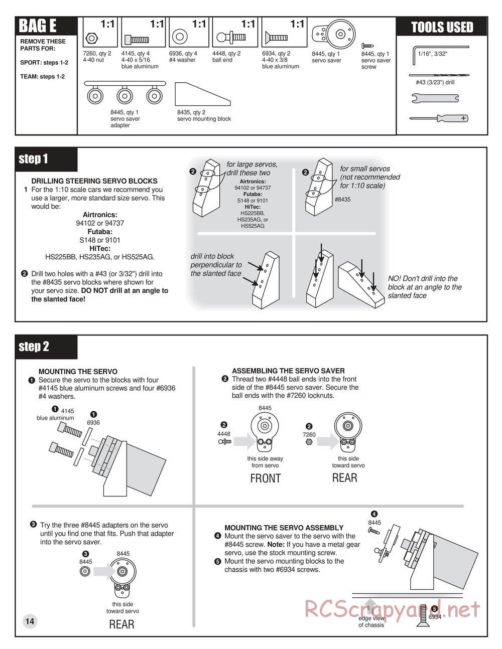 Team Associated - RC10L3 Touring - Manual - Page 14