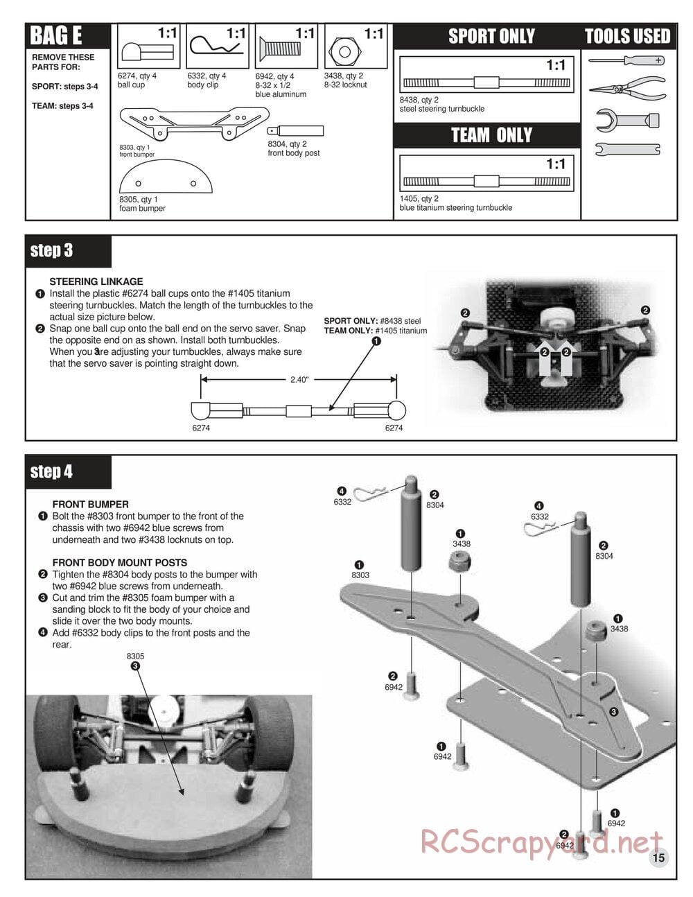 Team Associated - RC10L3 Touring - Manual - Page 15