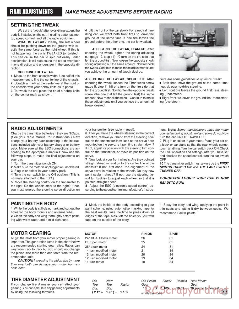 Team Associated - RC10L3 Touring - Manual - Page 17