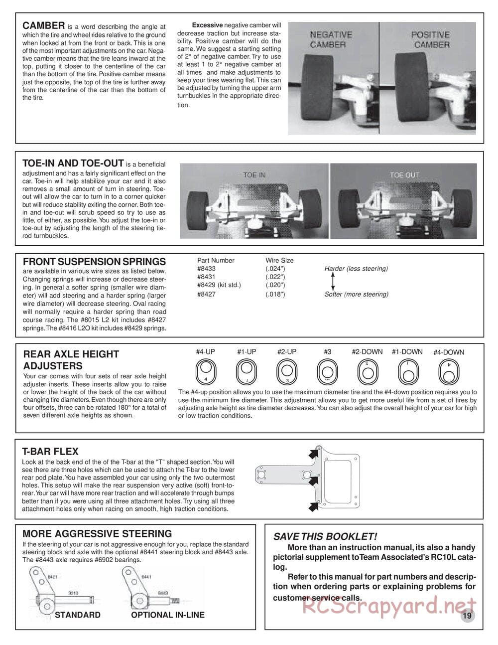 Team Associated - RC10L3 Touring - Manual - Page 19