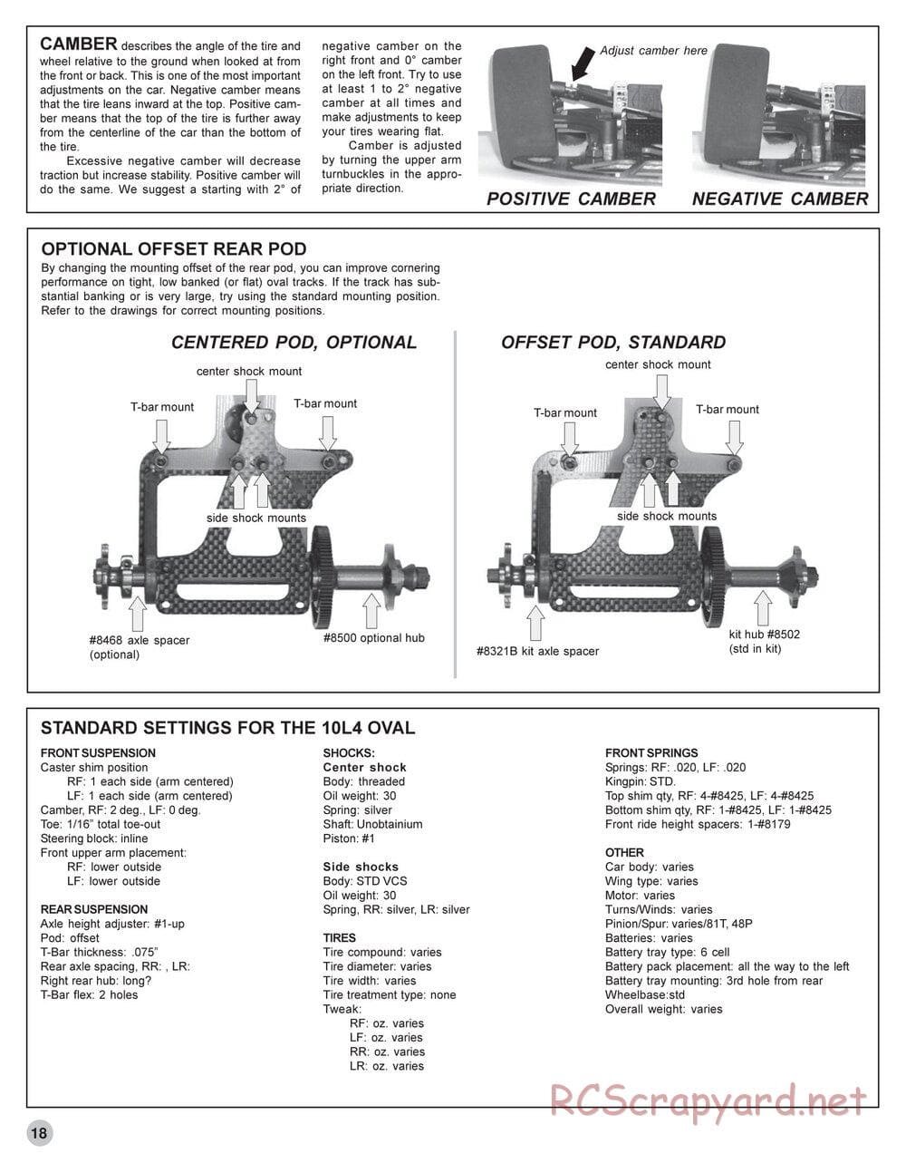 Team Associated - RC10L4O Oval - Manual - Page 18