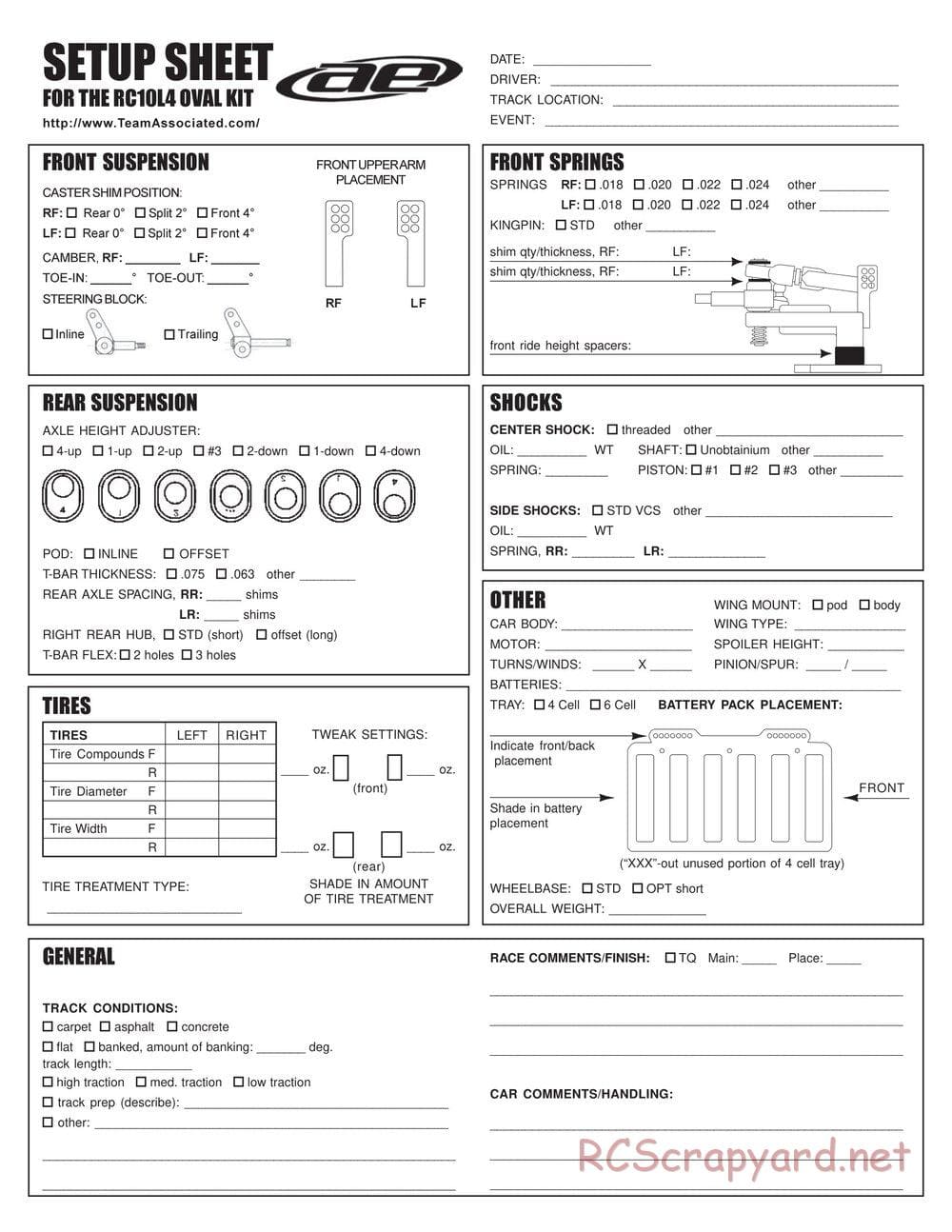Team Associated - RC10L4O Oval - Manual - Page 19
