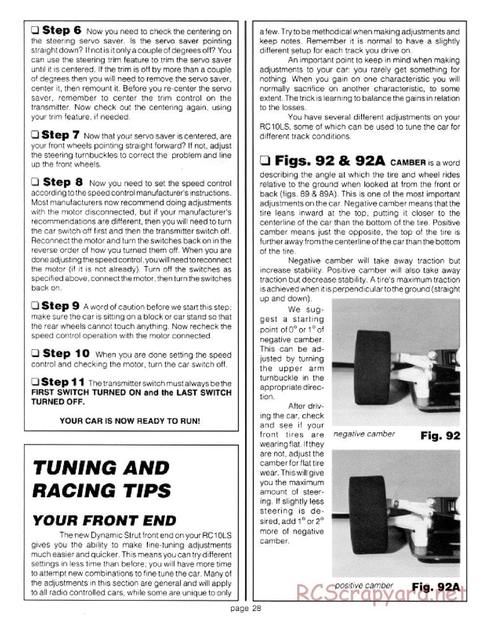 Team Associated - RC10LS - Manual - Page 28