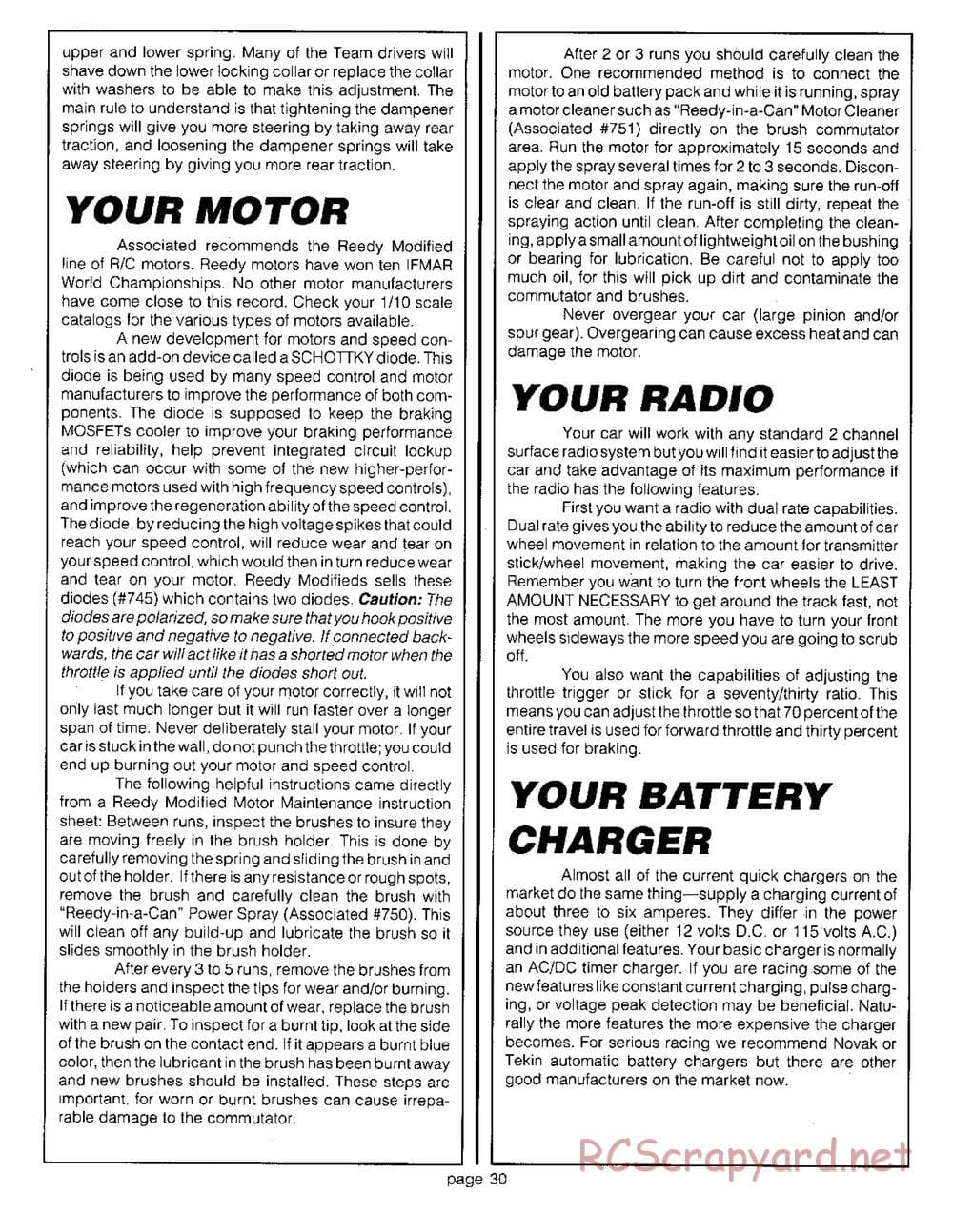 Team Associated - RC10LS - Manual - Page 30