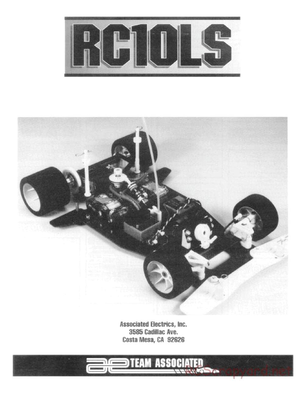 Team Associated - RC10LS - Manual - Page 35