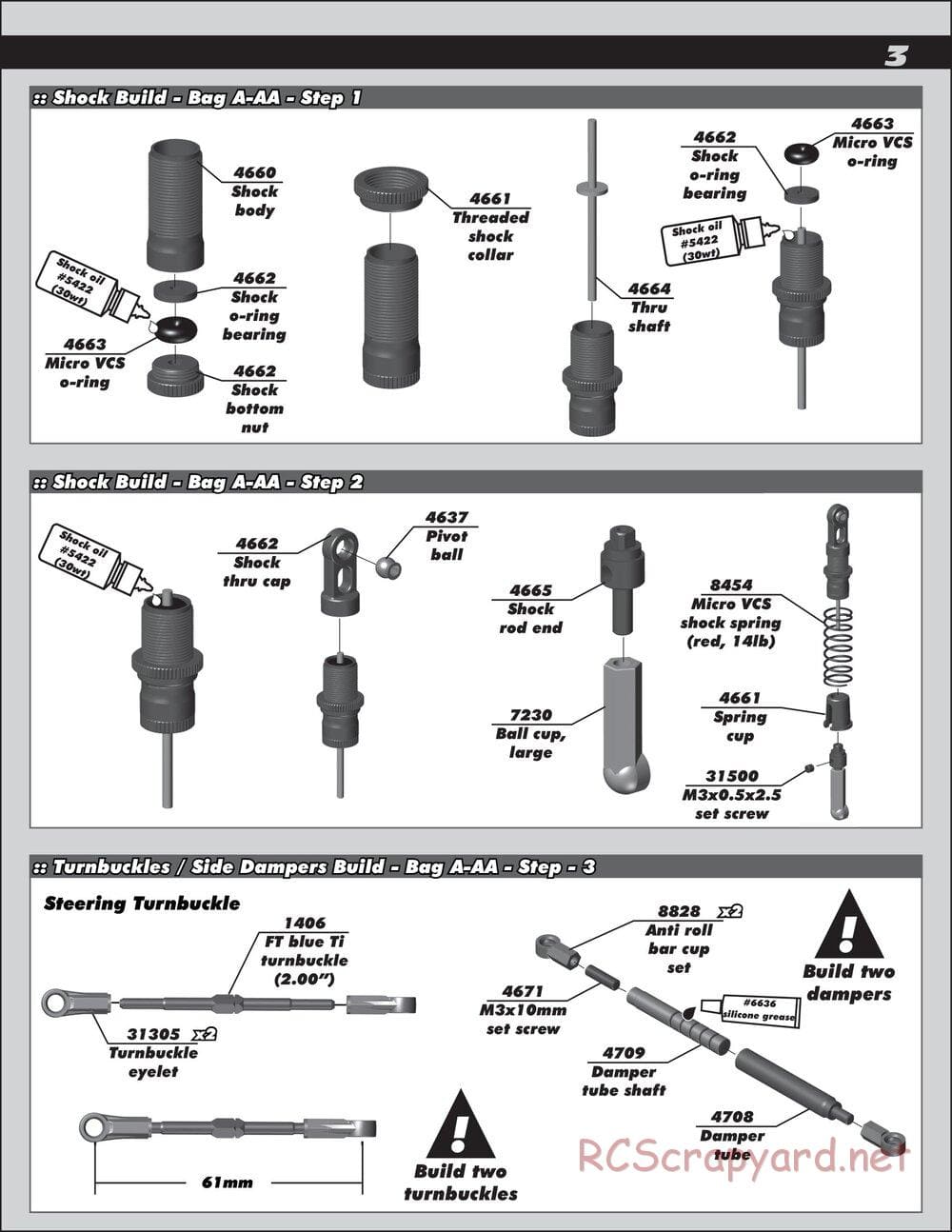 Team Associated - RC10R5.1 Factory Team - Manual - Page 3