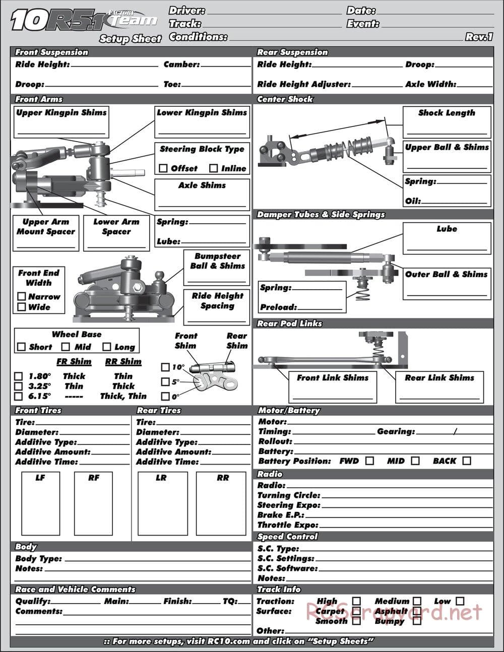 Team Associated - RC10R5.1 Factory Team - Manual - Page 21