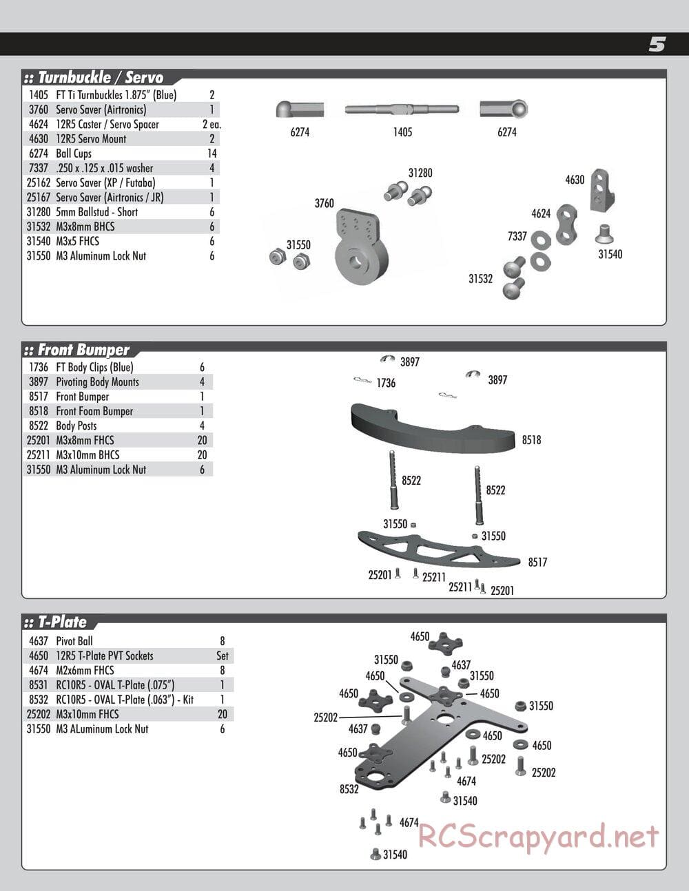 Team Associated - RC10R5 Oval Factory Team - Parts 4