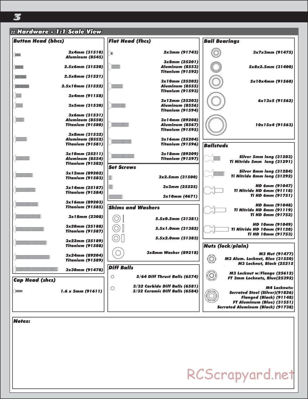 Team Associated - RC10 SC6.1 Team - Manual - Page 3