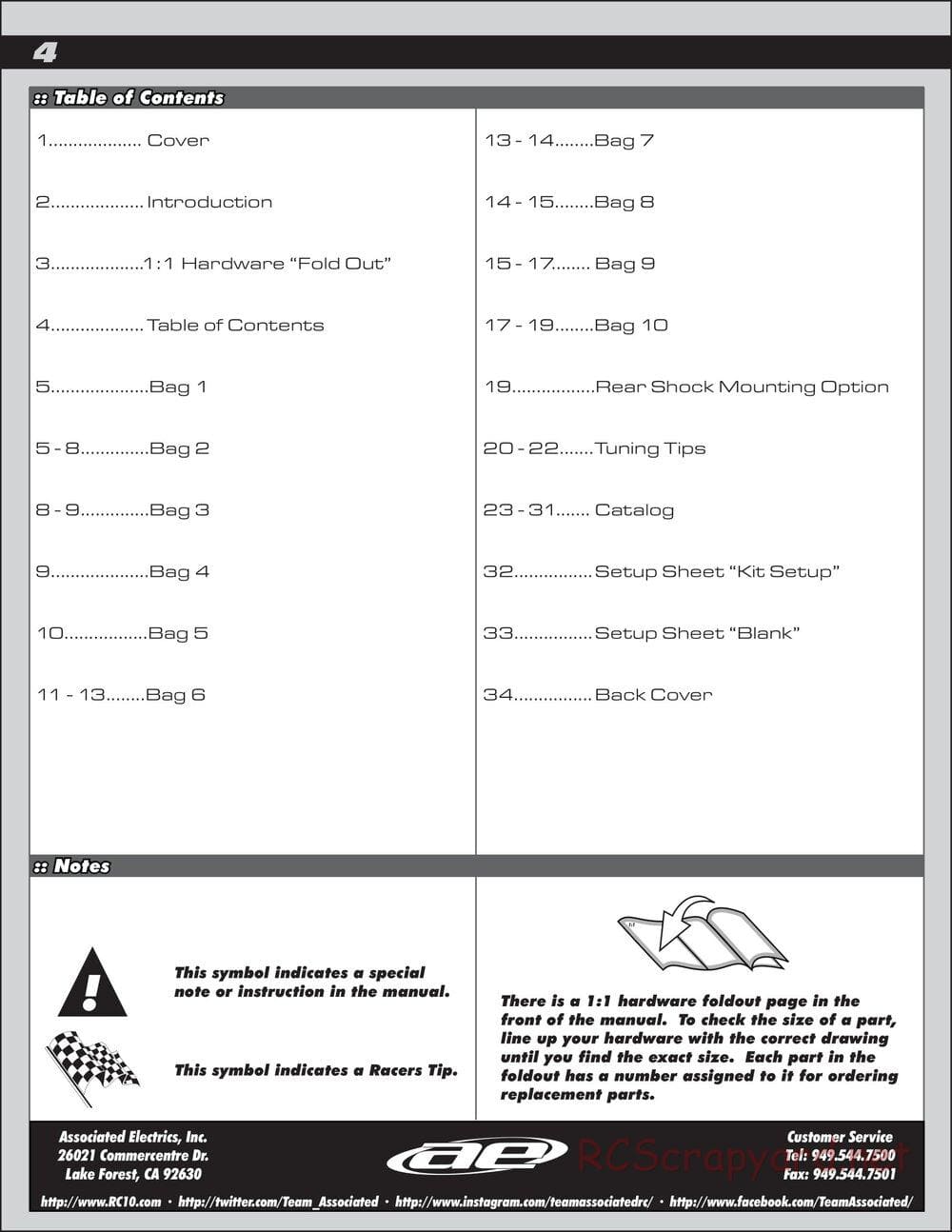 Team Associated - RC10 SC6.1 Team - Manual - Page 4