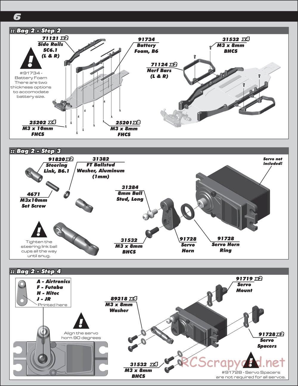 Team Associated - RC10 SC6.1 Team - Manual - Page 6