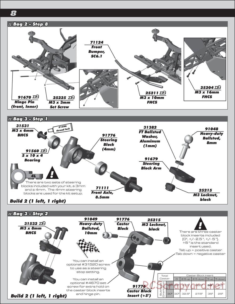 Team Associated - RC10 SC6.1 Team - Manual - Page 8