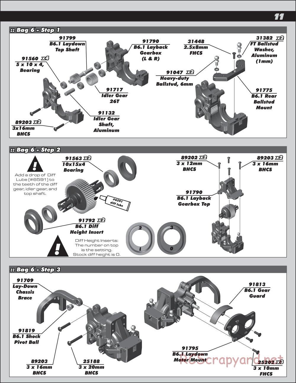 Team Associated - RC10 SC6.1 Team - Manual - Page 11