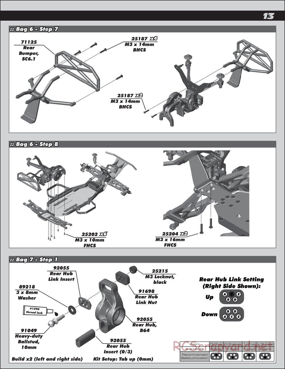 Team Associated - RC10 SC6.1 Team - Manual - Page 13