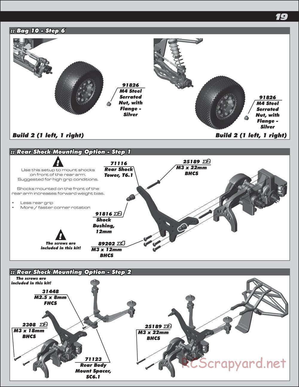 Team Associated - RC10 SC6.1 Team - Manual - Page 19