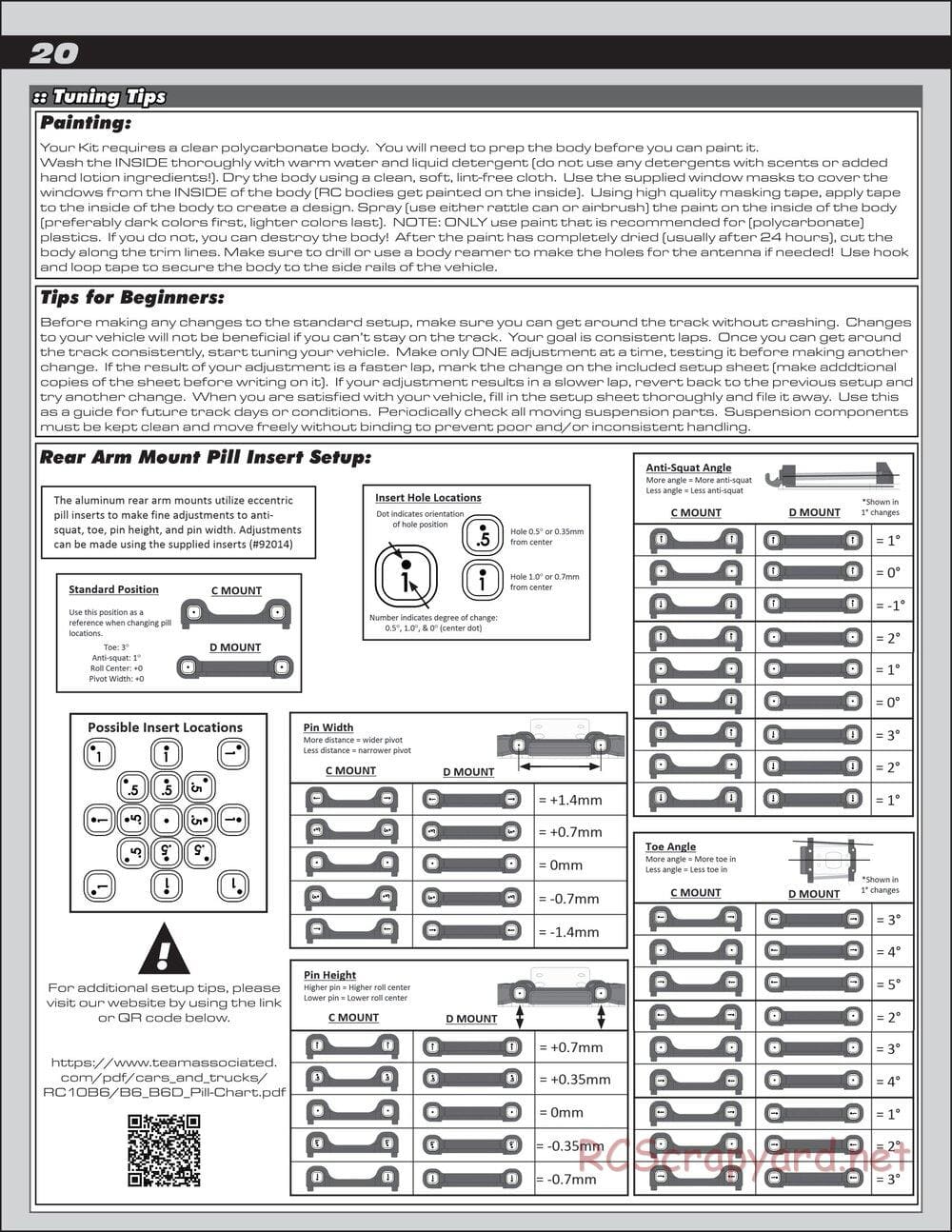 Team Associated - RC10 SC6.1 Team - Manual - Page 20
