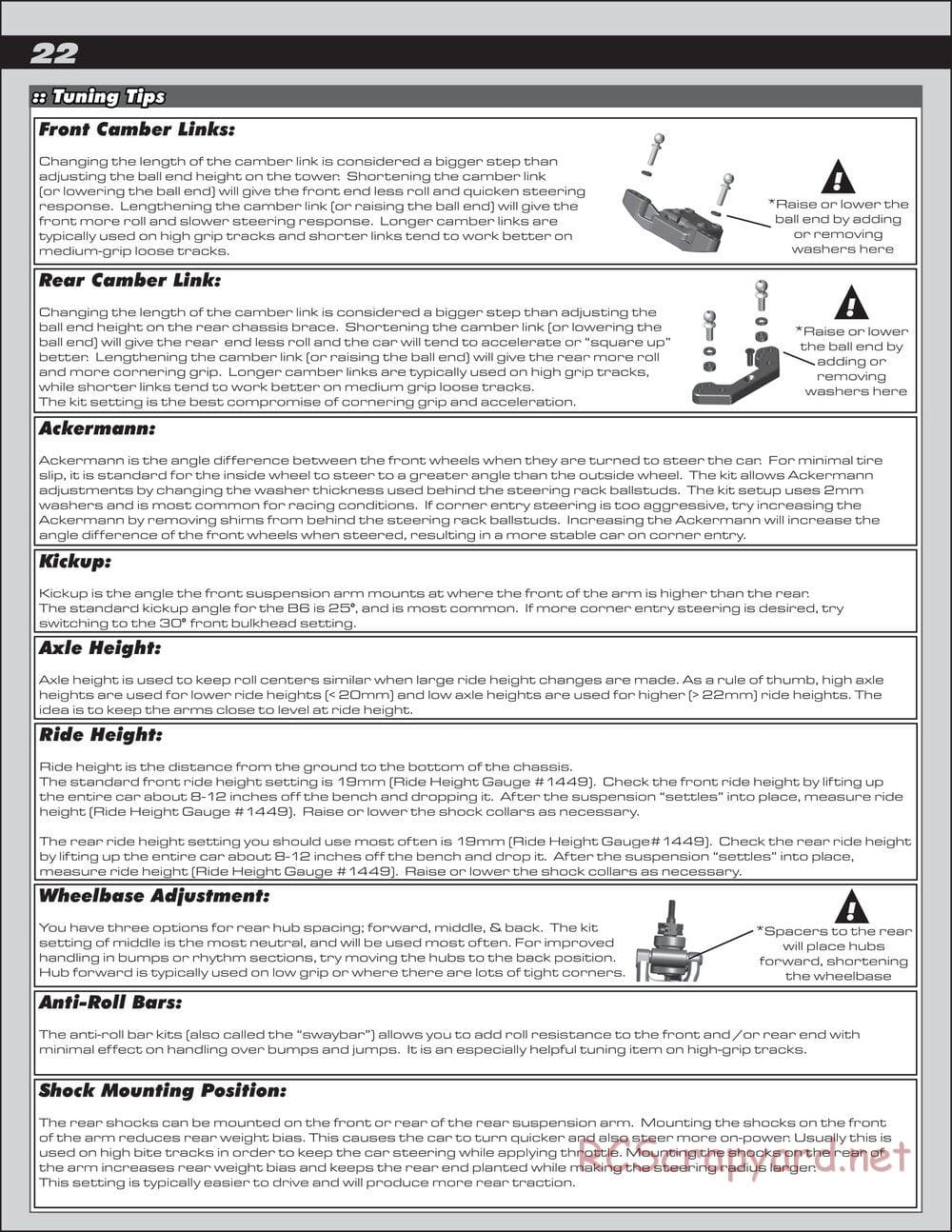 Team Associated - RC10 SC6.1 Team - Manual - Page 22