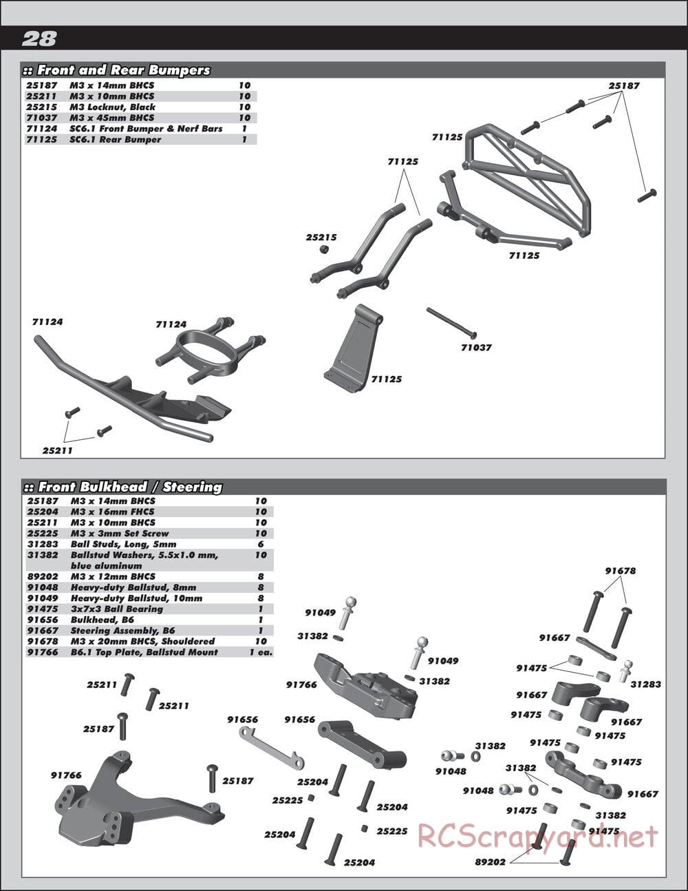 Team Associated - RC10 SC6.1 Team - Manual - Page 28