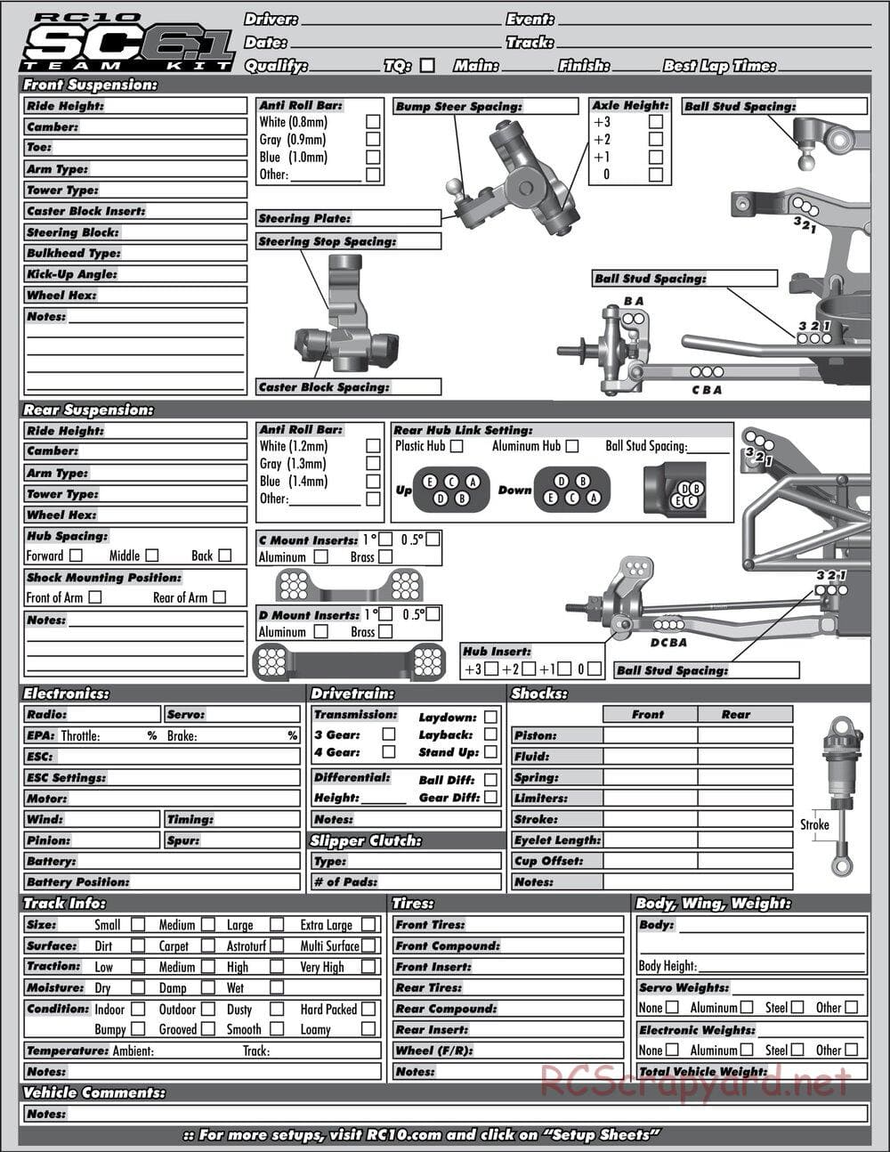 Team Associated - RC10 SC6.1 Team - Manual - Page 33