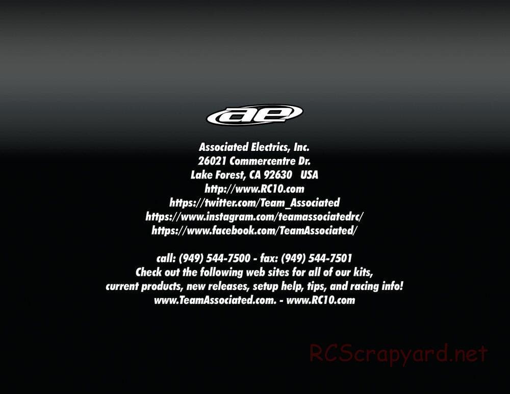 Team Associated - RC10 SC6.1 Team - Manual - Page 34