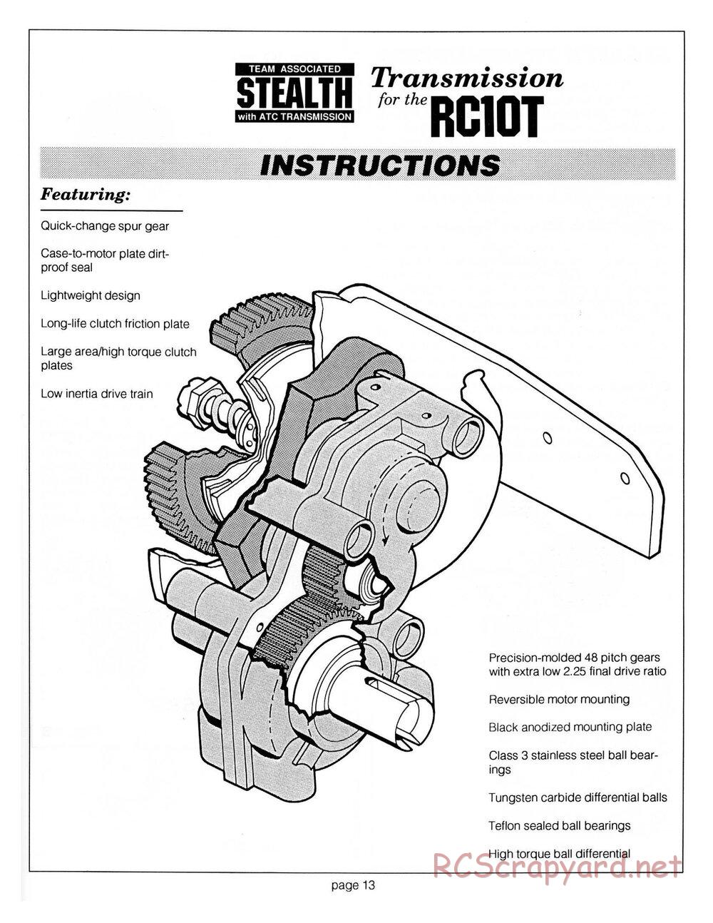 Team Associated - RC10T - Manual - Page 12