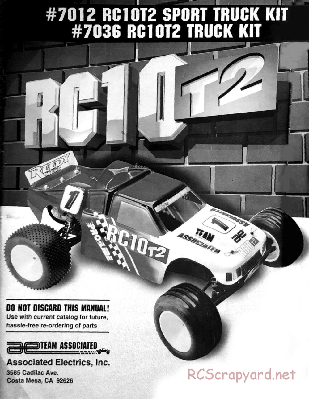 Team Associated - RC10T2 - Manual