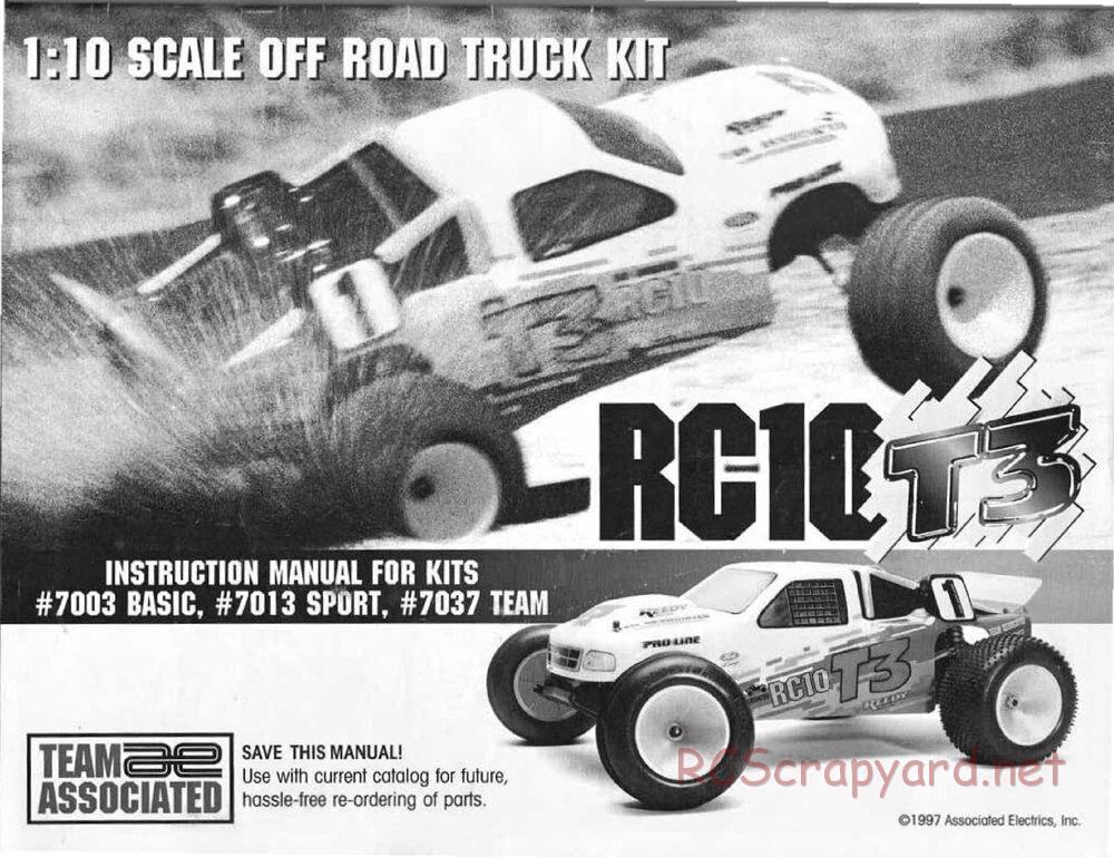 Team Associated - RC10T3 (1997) - Manual - Page 1