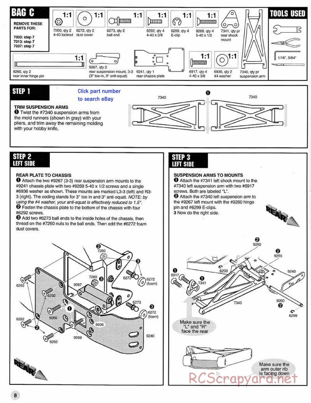 Team Associated - RC10T3 (1997) - Manual - Page 8