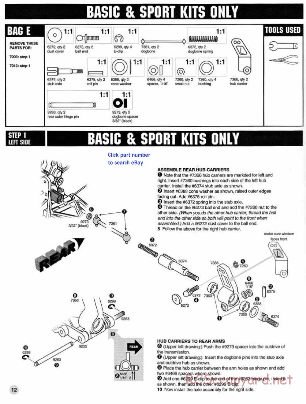 Team Associated - RC10T3 (1997) - Manual - Page 12