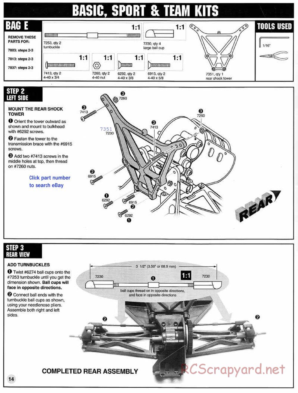 Team Associated - RC10T3 (1997) - Manual - Page 14